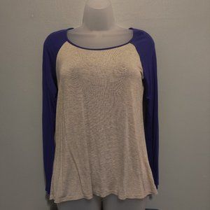 Cream and Blue Baseball T-Shirt